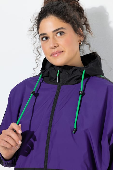 Funktionsjacke, Kapuze, oversized, Fledermaus-Ärmel