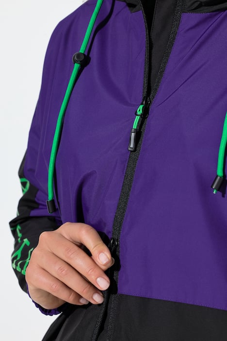 Funktionsjacke, Kapuze, oversized, Fledermaus-Ärmel