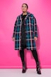 Geruite mantel, oversized, reverskraag