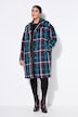 Geruite mantel, oversized, reverskraag