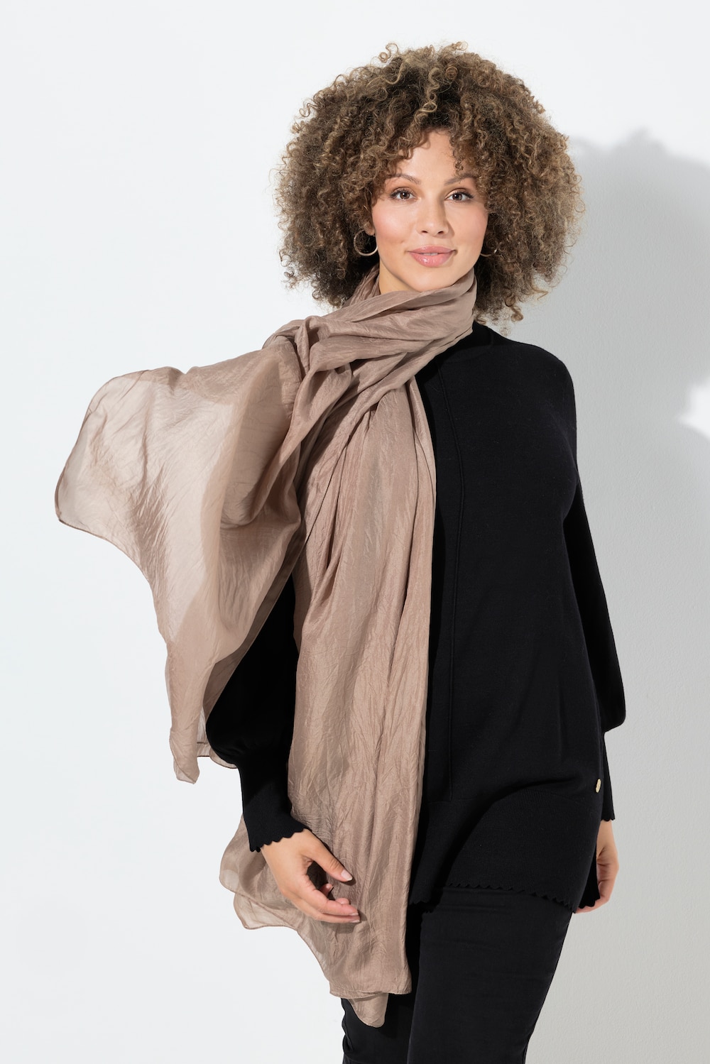 Seidenschal, reine Seide, lang, breit