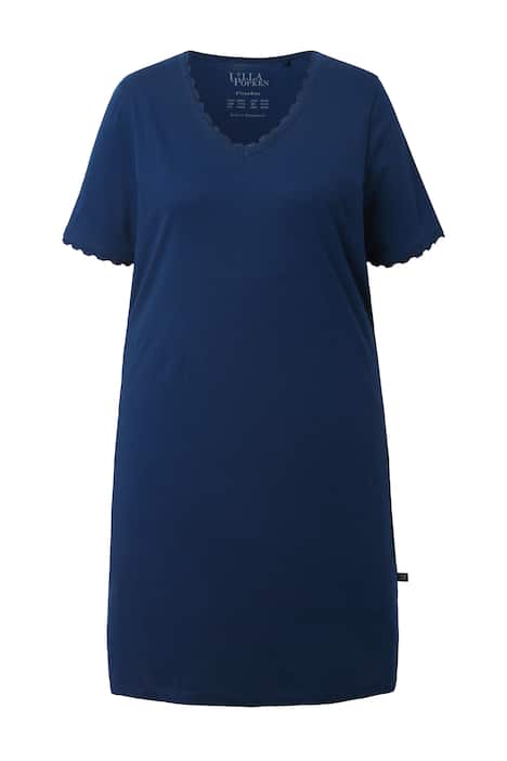 Maxi trička, krajková ozdobná stuha, výstřih do V, krátké rukávy