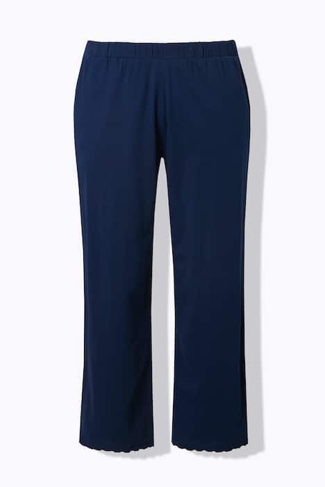 Pyjamas, blonder, V-udskæring, korte ærmer, økologisk bomuld