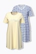 Lot de 2 grands T-shirts/chemises de nuit, col rond/en V et manches courtes