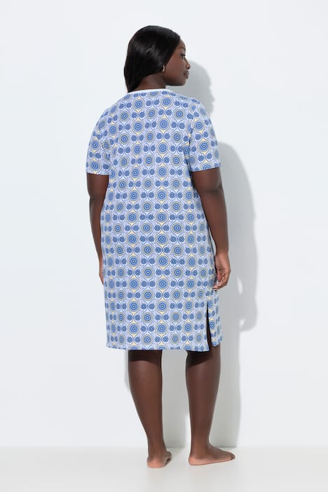 Lot de 2 grands T-shirts/chemises de nuit, col rond/en V et manches courtes