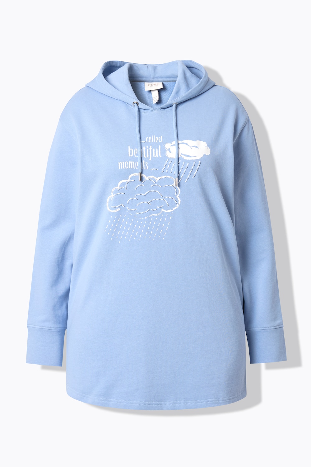 Stora storlekar Hoodie, Dam, blå, storlek: 42/44, Bomull, Ulla Popken