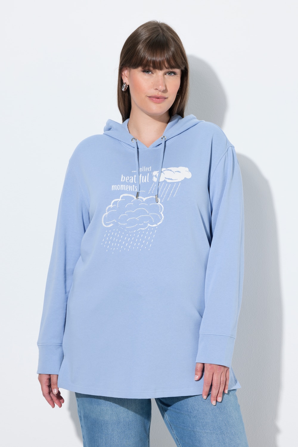 Große Größen Hoodie, Damen, blau, Größe: 46/48, Baumwolle, Ulla Popken