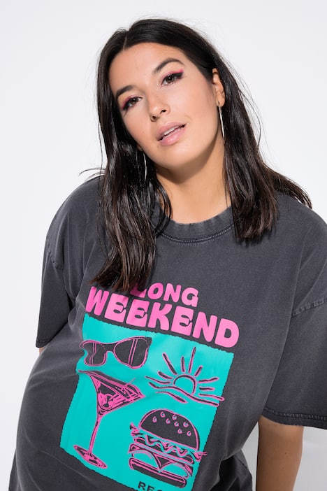 T-paita, oversized, Weekend-painatus