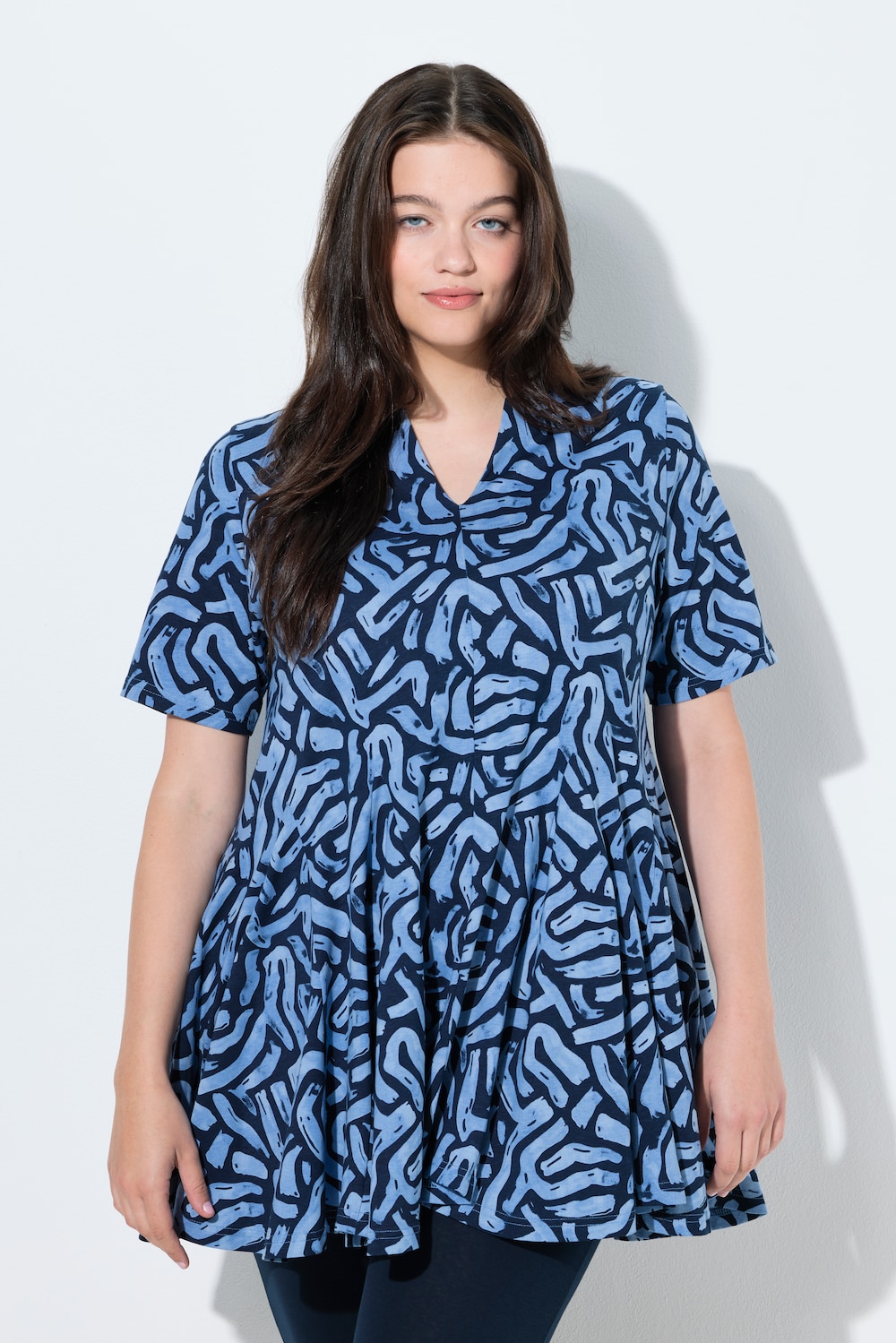 Große Größen T-Shirt, Damen, blau, Größe: 54/56, Baumwolle, Ulla Popken