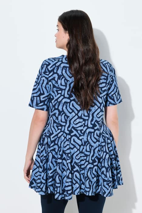 T-Shirt, Tunika-Ausschnitt, Halbarm, Biobaumwolle