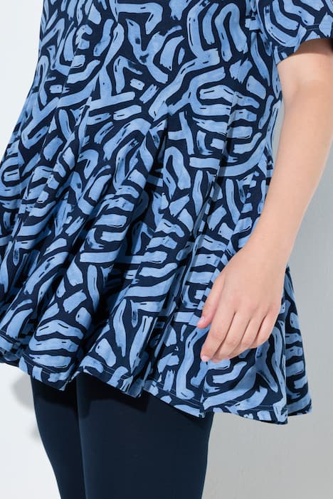 T-Shirt, Tunika-Ausschnitt, Halbarm, Biobaumwolle