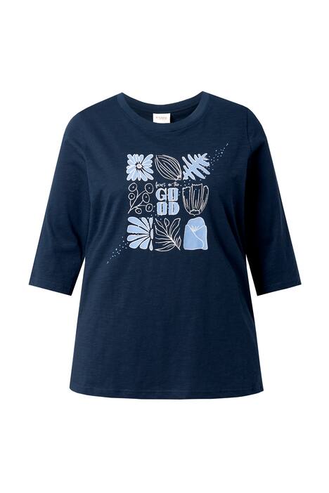 Tričko, lístky, kulatý výstřih, 3/4 rukávy, biobavlna