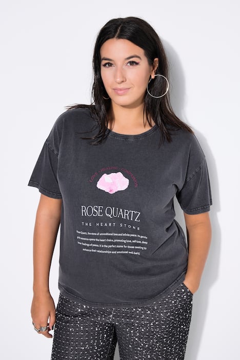 T-Shirt, Edelstein-Print, Halbarm