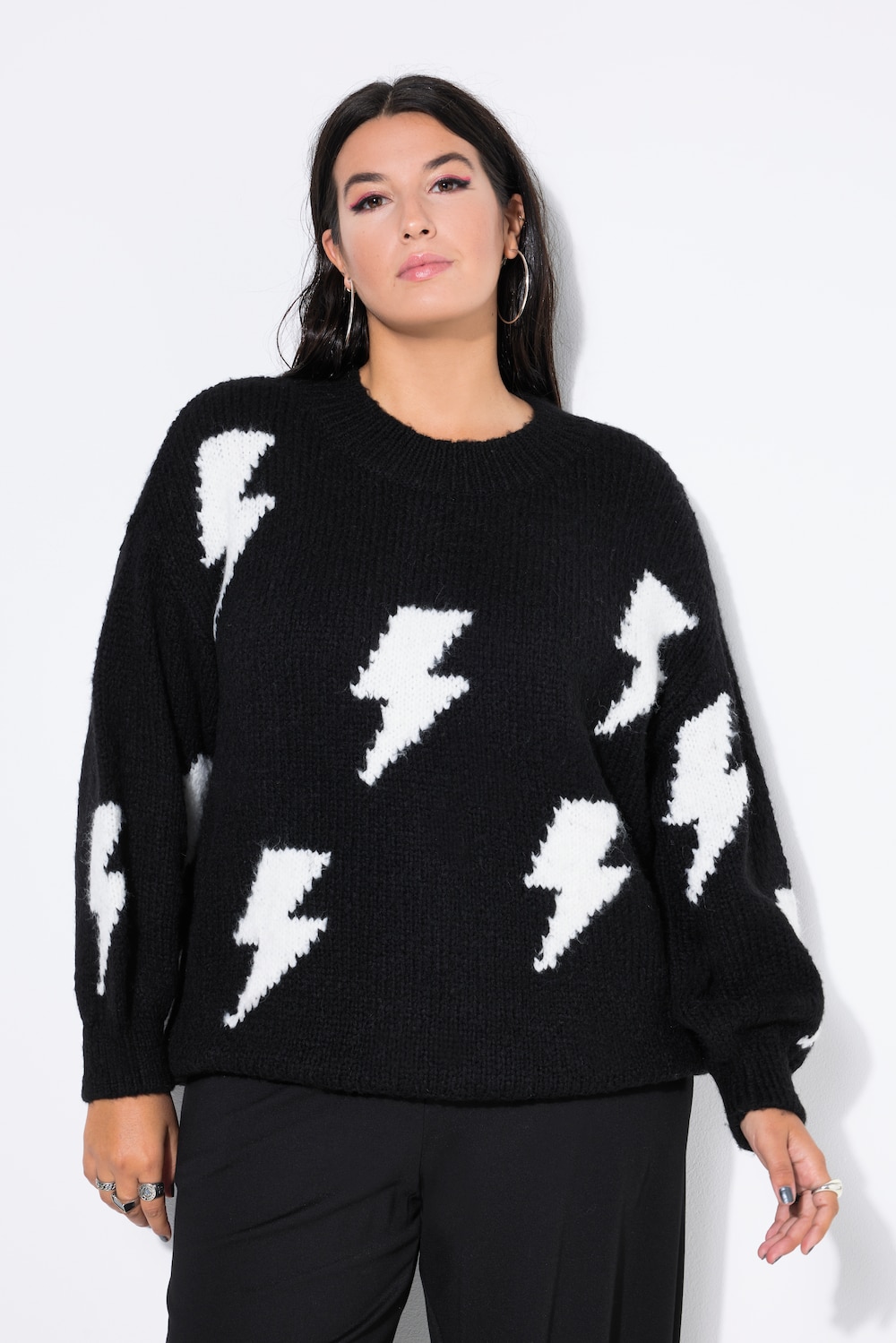 Thumbnail - Große Größen Pullover, Damen, schwarz, Größe: 54/56, Synthetische Fasern/Wolle, Studio Untold