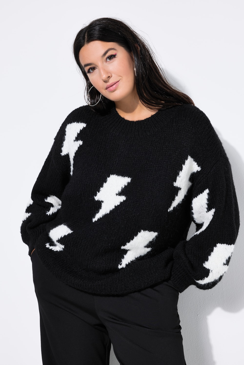 Pullover, oversized, Grobstrick, Blitze