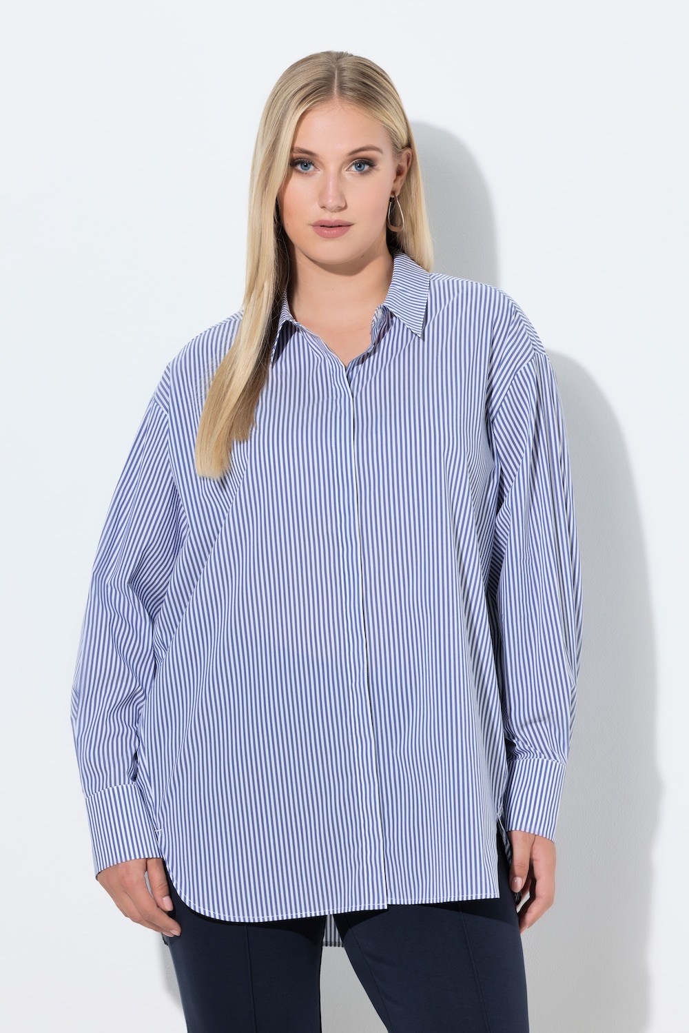 Große Größen Bluse, Damen, blau, Größe: 42/44, Baumwolle/Synthetische Fasern, Ulla Popken