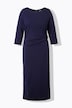 Punto-Midikleid, drapiert, U-Boot-Ausschnitt, 3/4-Arm