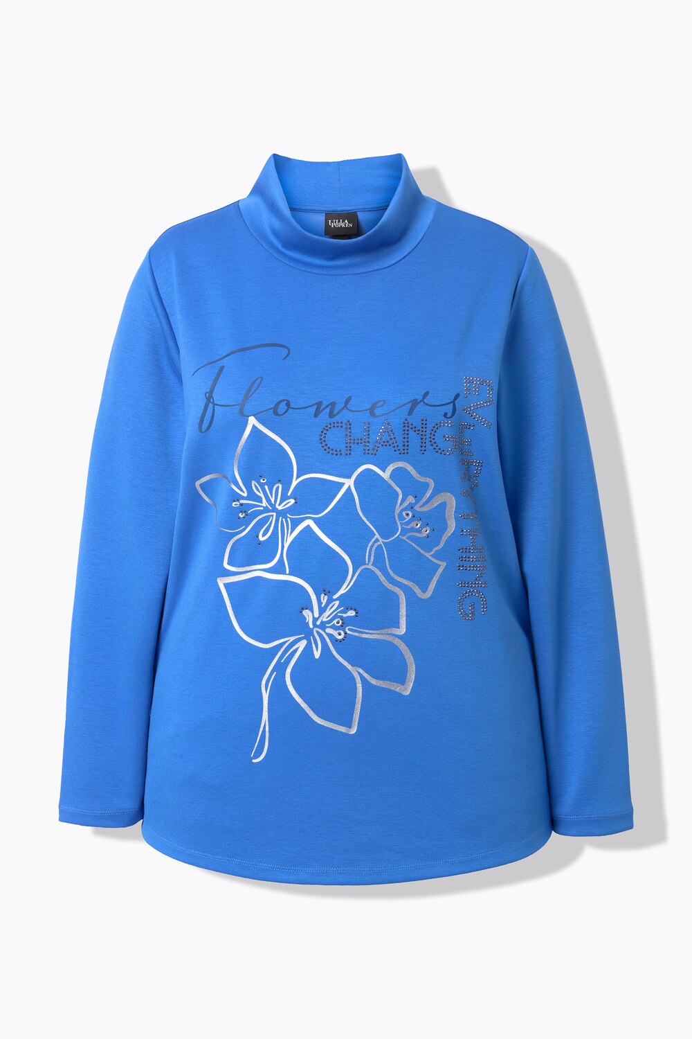 Stora storlekar Mjukiströja, Dam, blå, storlek: 62/64, Syntetfibrer/Polyester, Ulla Popken