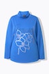 Sweatshirt, Blüten, Ziersteine, Stehkragen, Langarm