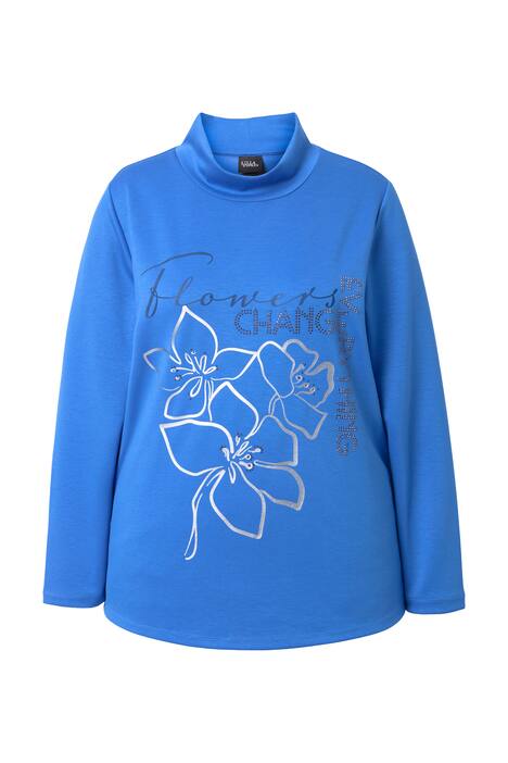 Mikina, květy, ozdobné kamínky, stojáček, dlouhé rukávy