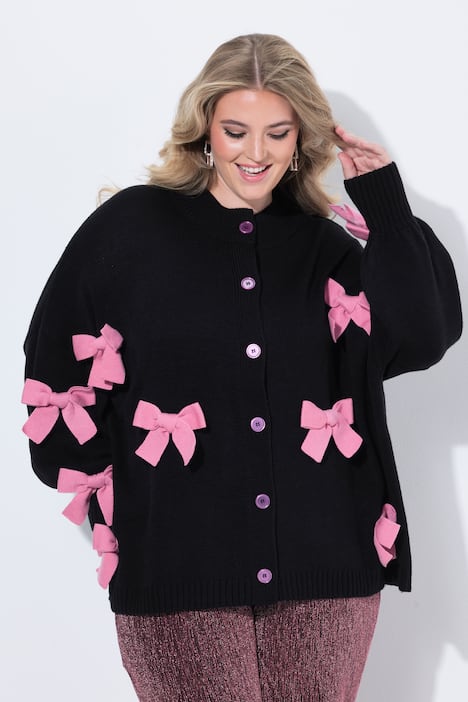 Vest, oversized, strikjes, wijde lange mouw