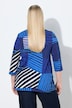 Maglia a righe dal taglio svasato con scollatura a tunica e maniche a 3/4