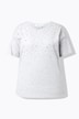 T-shirt, oversized shape, siersteentjes bij de ronde hals
