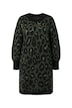 Úpletové šaty, oversize, leopardí vzor, balónové rukávy