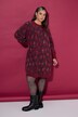 Úpletové šaty, oversize, leopardí vzor, balónové rukávy
