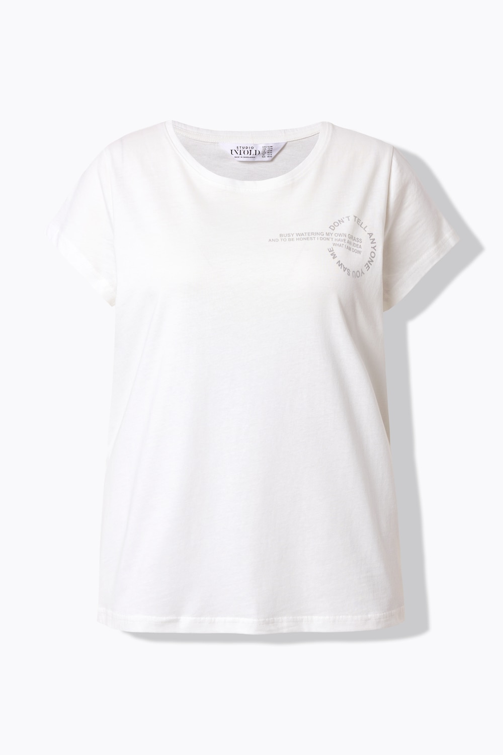 Stora storlekar T-shirt, Dam, vit, storlek: 42/44, Bomull, Studio Untold