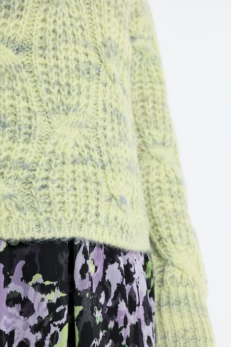 Heathered Cable Knit Sweater