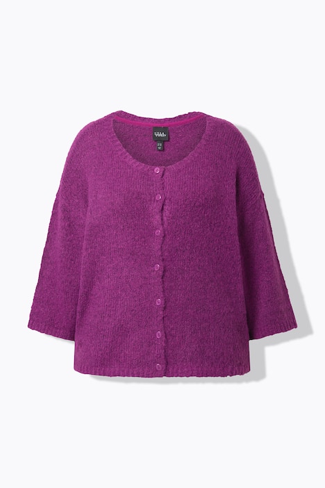 Vest, oversized, ronde hals, 3/4-mouwen