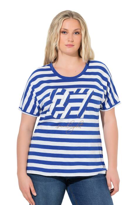 Tričko, pruhy, oversize, kulatý výstřih, krátké rukávy