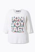 Shirt, Bon Voyage, klassiek, ronde hals, 3/4-mouwen