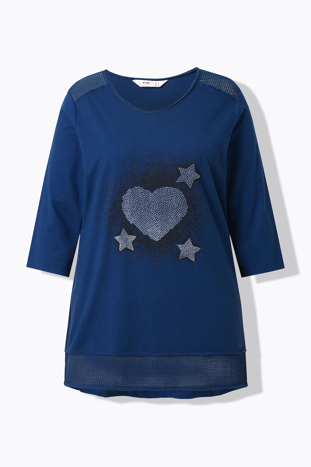 Stora storlekar T-shirt, Dam, blå, storlek: 44, Bomull, Angel of Style