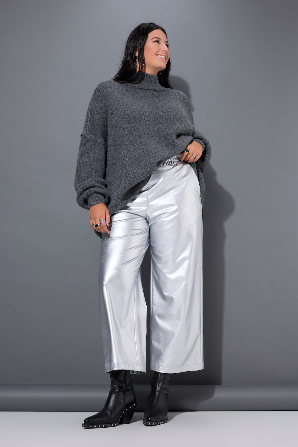 Große Größen Culotte, Damen, grau, Größe: 58, Synthetische Fasern/Polyester, Studio Untold
