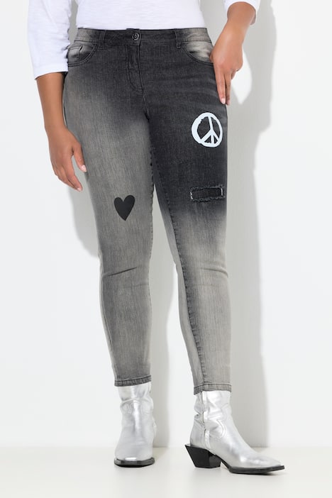 Skinny-Jeans, Slim Fit, Prints, destroyed, 5-Pocket