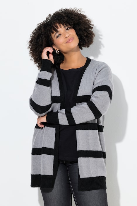 Vest, oversized, gestreept