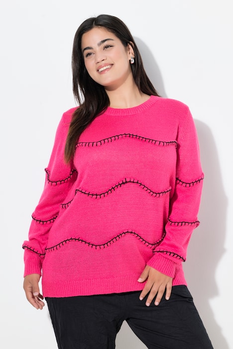 Pullover, Straight Fit, bølgemønster
