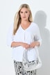 Blouse décolleté en V avec pli fantaisie, manches 3/4 et coupe évasée