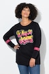 Sweatshirt, opschrift, V-hals, lange mouw met paillettenstrepen