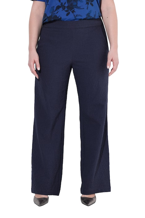 Kalhoty, strukturované, rozšířené nohavice, pohodlný pas