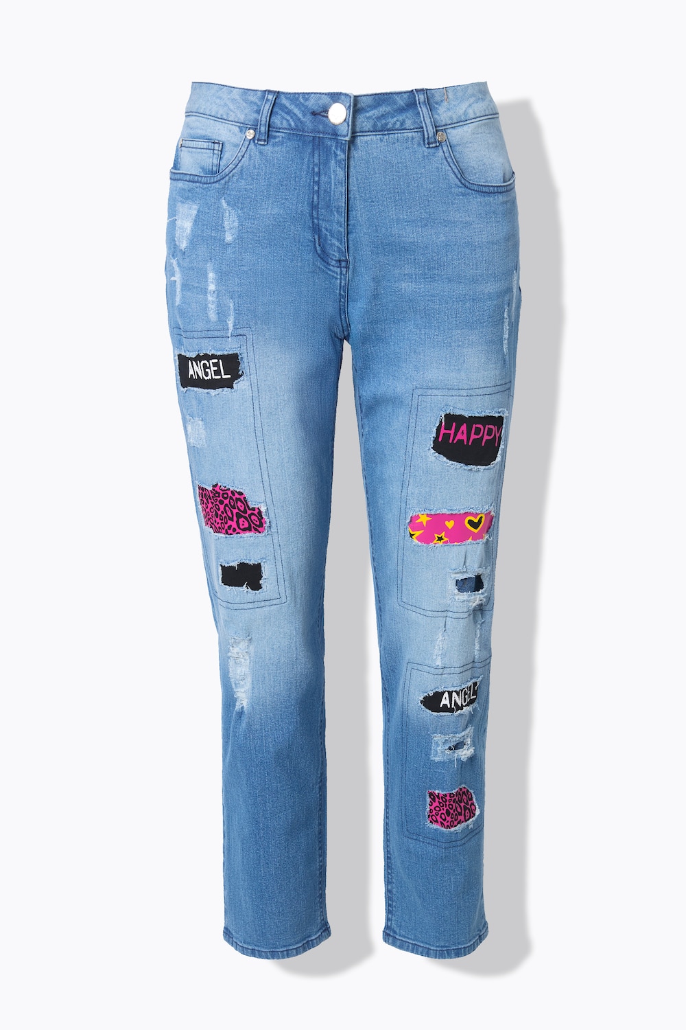 Stora storlekar Boyfriend-jeans, Dam, blå, storlek: 58, Bomull, Angel of Style
