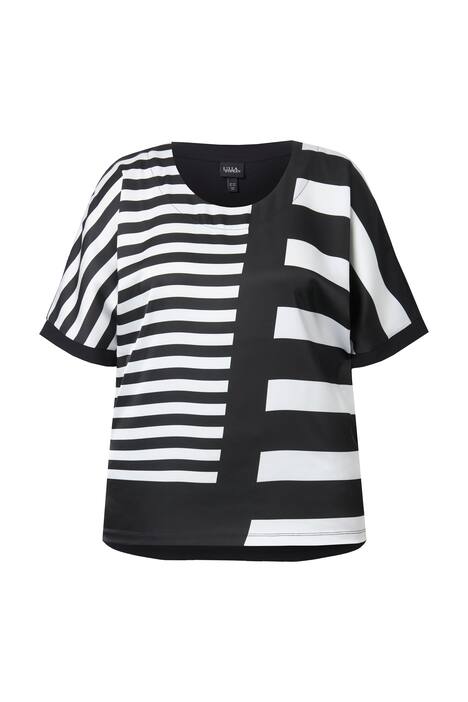 Tričko, pruhy, oversize, kulatý výstřih, krátké rukávy