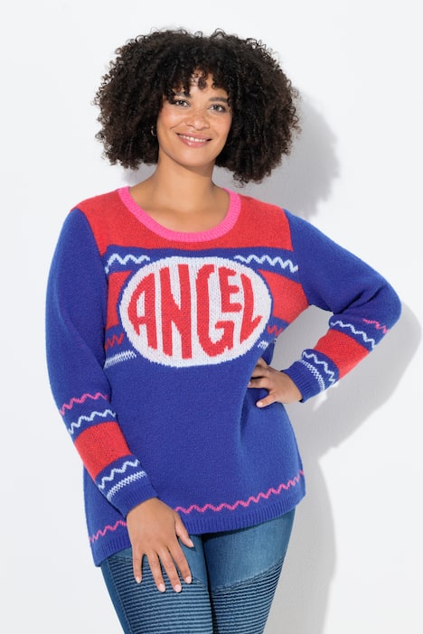 Pull coupe Straight Fit, inscription ANGEL en cercle