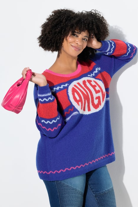 Pull coupe Straight Fit, inscription ANGEL en cercle