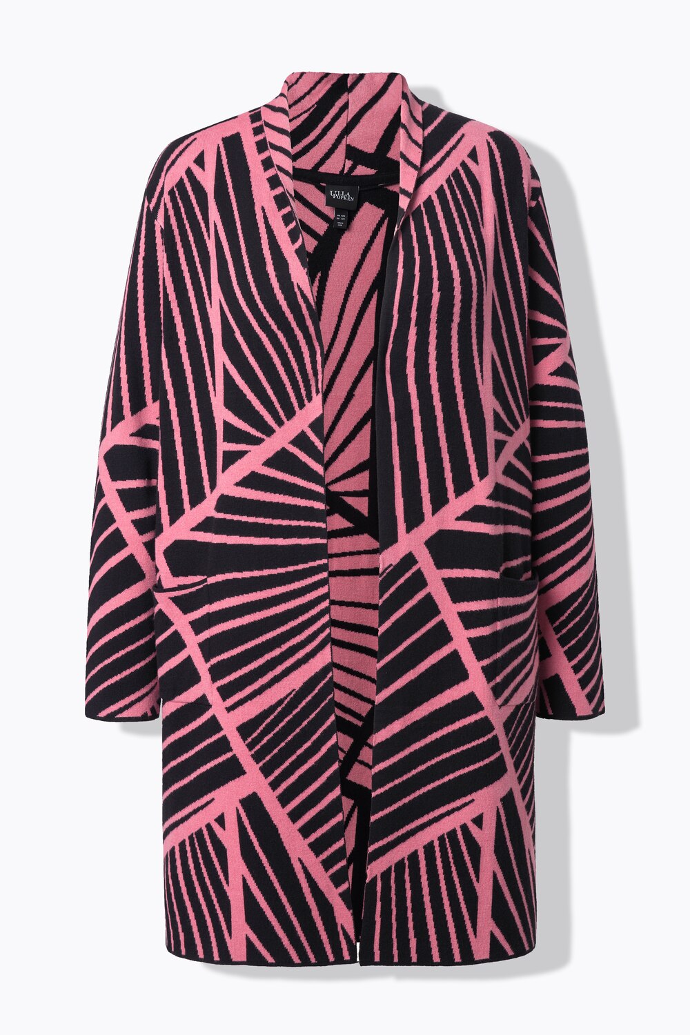 Stora storlekar Lång stickad kofta, Dam, rosa, storlek: 46/48, Viskos/Polyester/Syntetfibrer, Ulla Popken