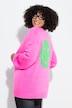 Strickjacke, Straight Fit, Neon-Smiley auf dem Rücken