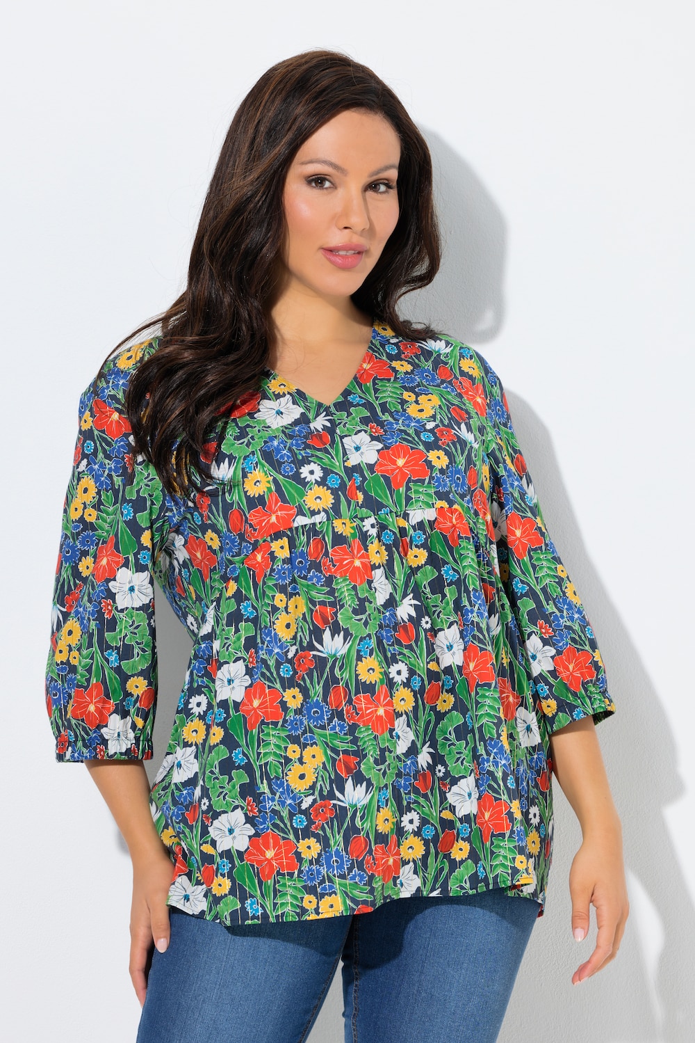 Thumbnail - Große Größen Bluse, Damen, blau, Größe: 42/44, Baumwolle, Ulla Popken