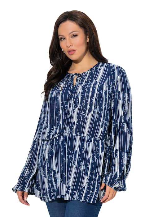 Halenka, kotva, A střih, kulatý výstřih, dlouhé rukávy